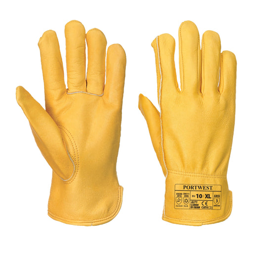 PORTWEST® A271 Insulated Leather Driving Gloves - CAT 2 - ANSI Abrasion Level 3 - Safety Vests and More