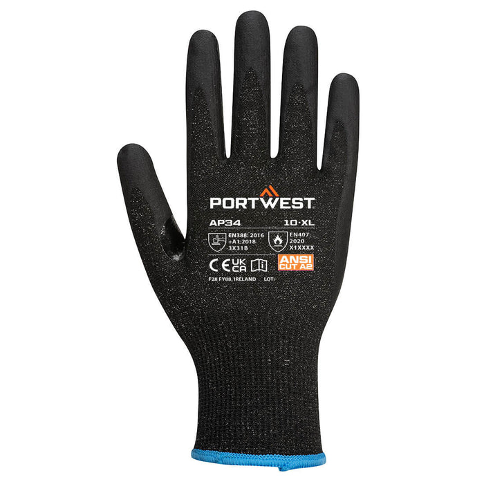 PORTWEST LR15 Nitrile Foam Touchscreen Gloves - ANSI Cut Level A2 - AP34 - 12 Pairs/Pack