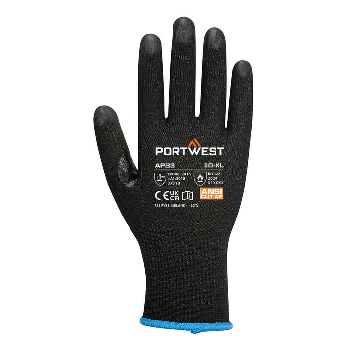 PORTWEST LR15 PU Touchscreen Gloves - ANSI Cut Level A2 - AP33 - 12 Pairs/Pack