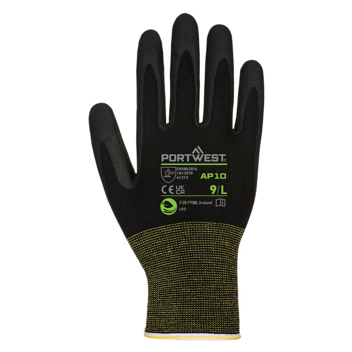 PORTWEST NPR15 Foam Nitrile Bamboo Gloves - ANSI Abrasion Level 4 - AP10 - 12 Pairs/Pack