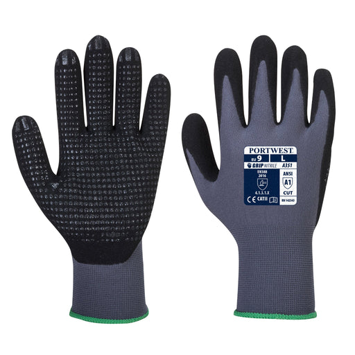 PORTWEST® A351 Lightweight PU / Nitrile Grip Gloves - CAT 2 - ANSI Abrasion Level 3 - Safety Vests and More