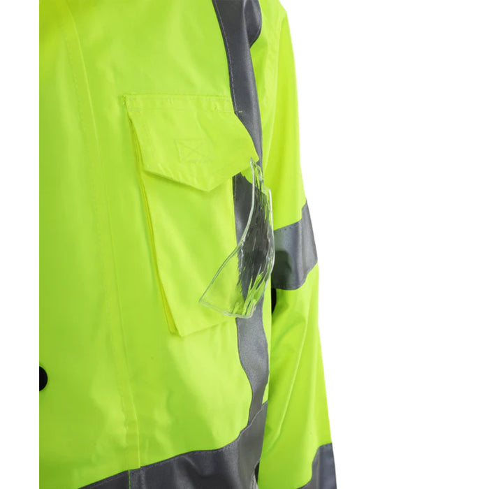 Reflective Apparel® Hi-Vis Breathable Waterproof 2-Tone Hooded Parka Rain Jacket - ANSI Class 3 - 431ST
