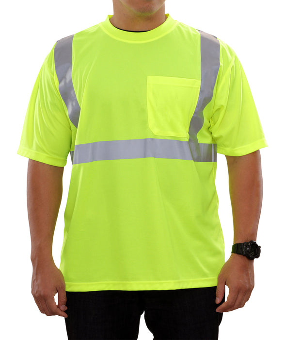Reflective Apparel Safety Hi Vis Pocket Birdseye Shirt X Back ANSI 2 - 102SX - Safety Vests and More