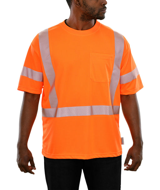 Reflective Apparel Safety Hi Vis Pocket Birdseye Comfort Trim Shirt ANSI Class 3 - 104CT - Safety Vests and More