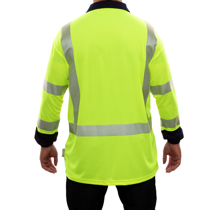 Reflective Apparel Hi-Vis Two-Tone Long Sleeve Safety Polo Shirt ANSI Class 3 - 316CT - Safety Vests and More