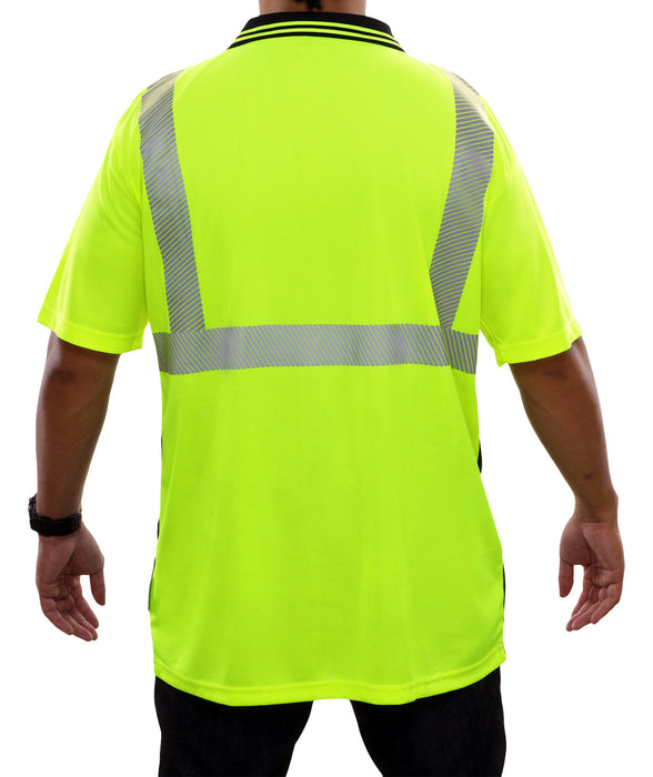 Reflective Apparel Safety Haccp Polo ANSI Class 3 Shirt Two-Tone Birdseye Comfort Trim - 342CT - Safety Vests and More