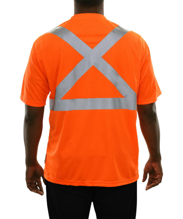 Reflective Apparel Safety Hi Vis Pocket Birdseye Shirt X Back ANSI 2 - 102SX - Safety Vests and More