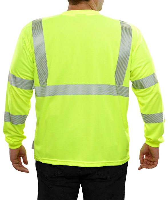 Reflective Apparel Safety Hi Vis Pocket Shirt Birdseye Comfort Trim ANSI Class 3 - 204CT - Safety Vests and More