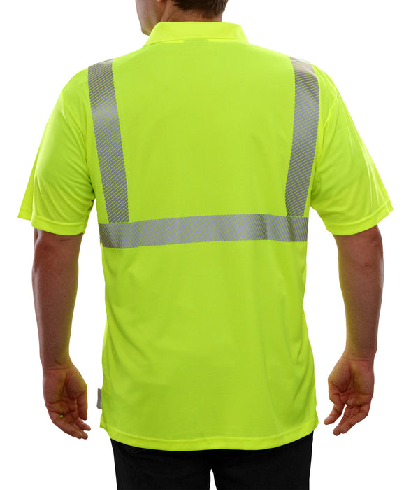 Reflective Apparel Safety Polo Hi-Vis Shirt Two-Tone Birdseye ANSI Class 2 Comfort Trim 302CT - Safety Vests and More