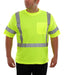 Reflective Apparel Safety Hi Vis Pocket Lime Birdseye Shirt ANSI Class 3 - 104ST - Safety Vests and More