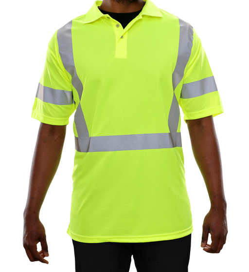 Reflective Apparel Safety Hi-Vis Polo Shirt Lime Birdseye ANSI Class 3 - 304ST - Safety Vests and More