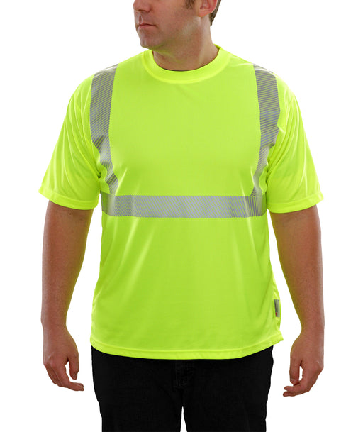 Reflective Apparel Safety No Pocket HACCP Lime Birdseye ANSI Class 2 Comfort Trim Shirt - 112CT - Safety Vests and More