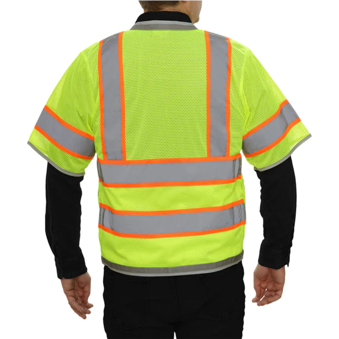Reflective Apparel® 12 Pocket Hi-Vis Surveyor Mesh Safety Vest - ANSI Class 3 - 578ET