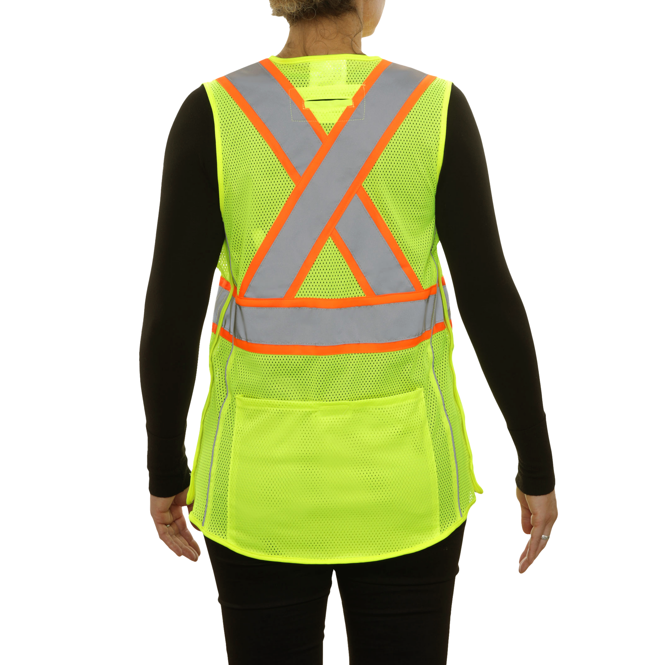 K44544 Back Reflective Apparel Poly Mesh Ladies X-Back Vest ANSI Class 2 - 54GX ...