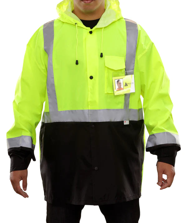 Reflective Apparel® Safety Hi Vis Rain Jacket ANSI Class Two