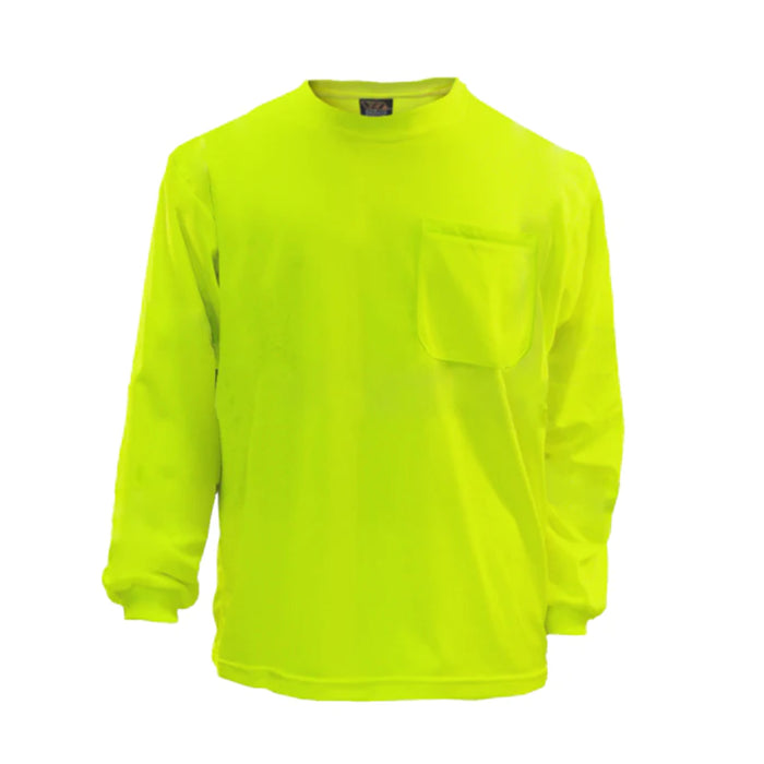 Reflective Apparel® Safety Shirt Hi-Vis Birdseye Long Sleeve Pocketed T-Shirt - 200B