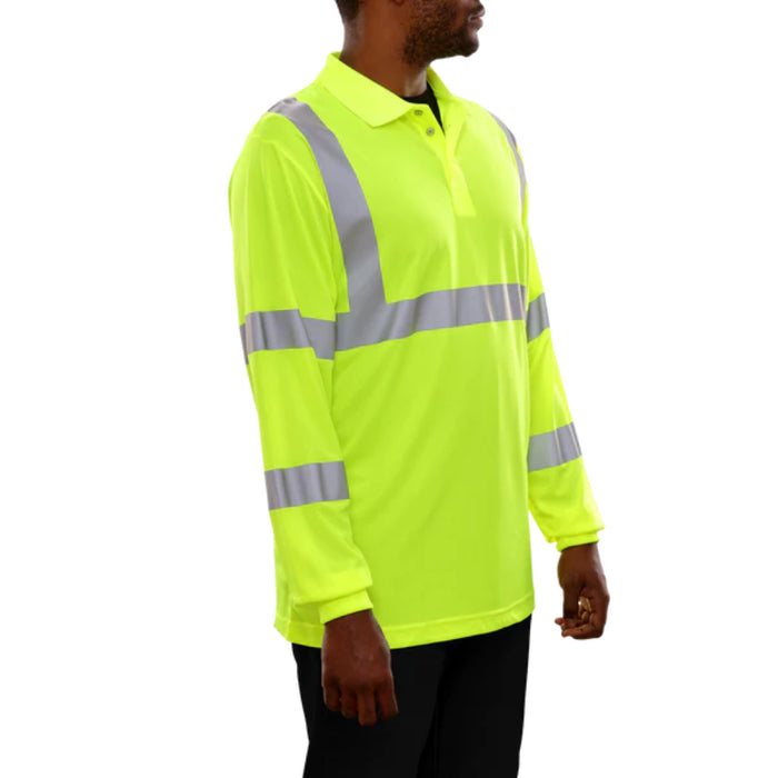 Reflective Apparel® Safety Shirt Hi Vis Long Sleeve Polo Shirt - ANSI Class 3 - 314ST